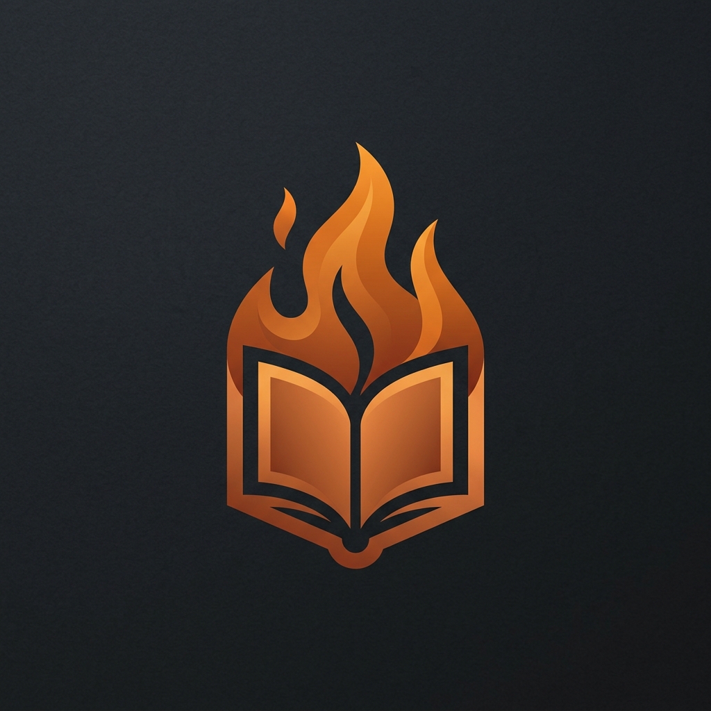 Fiery Diary flame and book logo